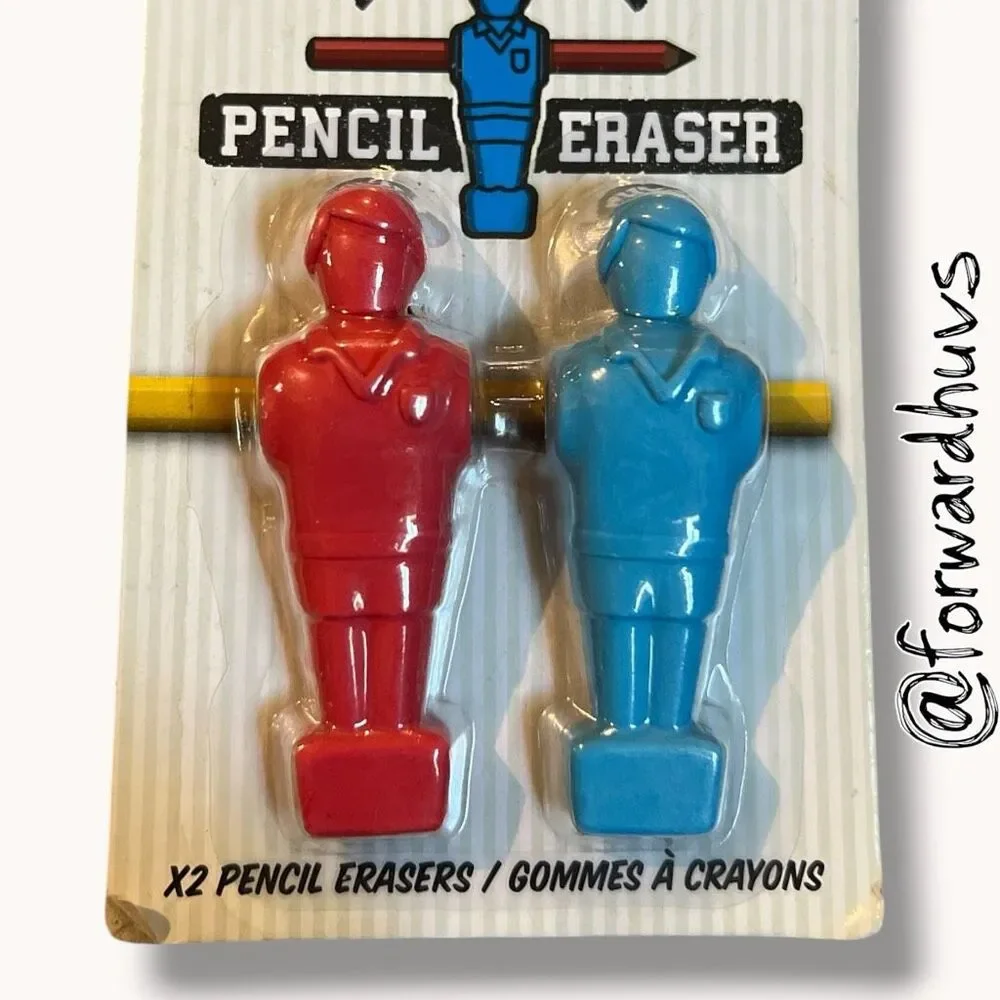 SUCK UK Foosball Pencil Eraser Set Novelty Desk Accessory NIP